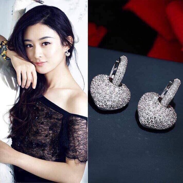 BÔNG TAI MẶT TIM ĐÁ SANG CHẢNH - BÔNG TAI BẠC S925 KHOEN BẤM