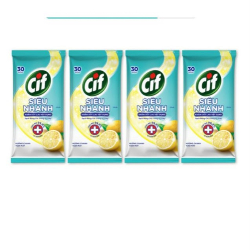 Combo 3 gói Khăn giấy ướt đa năng lau vậy dụng Cif