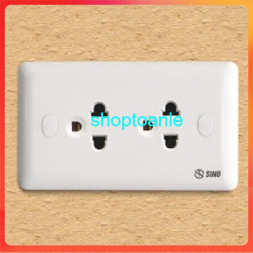 Ổ cắm đôi 3 chấu sino S19 ( ổ cắm đôi đa năng)