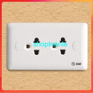 Ổ cắm đôi 3 chấu sino S19 ( ổ cắm đôi đa năng)