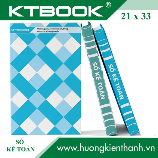 Sổ ghi chép Kế Toán KTBOOK bìa cứng giấy in caro cao cấp size 21 x 33 cm Khổ Lớn 100 trang