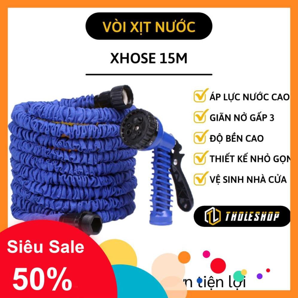 Vòi giãn nở Xhose 15M - Vòi xịt tưới cây, sân vườn, rửa xe thông minh bằng cao su và vải co giãn 3 lần 2130