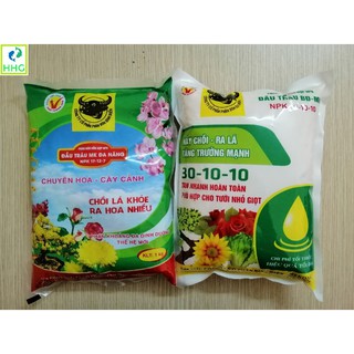 Combo phân bón hỗn hợp đầu trâu bđ-mk npk 30-10-10 nảy chồi, ra lá gói 1kg + phân bón hỗn hợp đầu trâu mk đa năng npk 17