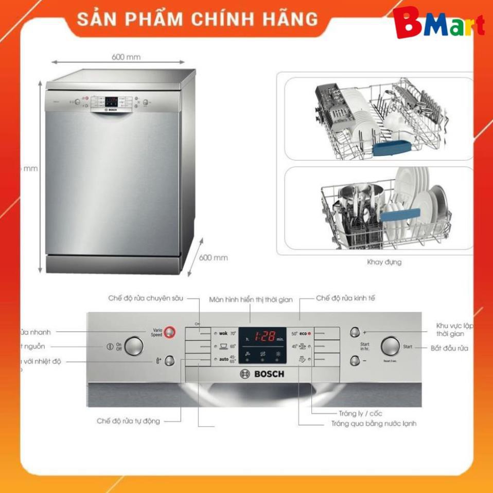 [ Miễn phí vận chuyển lắp đặt tại hà nội ] Máy Rửa bát BOSCH SMS63L08EA - [ Bmart247 ]  - BM