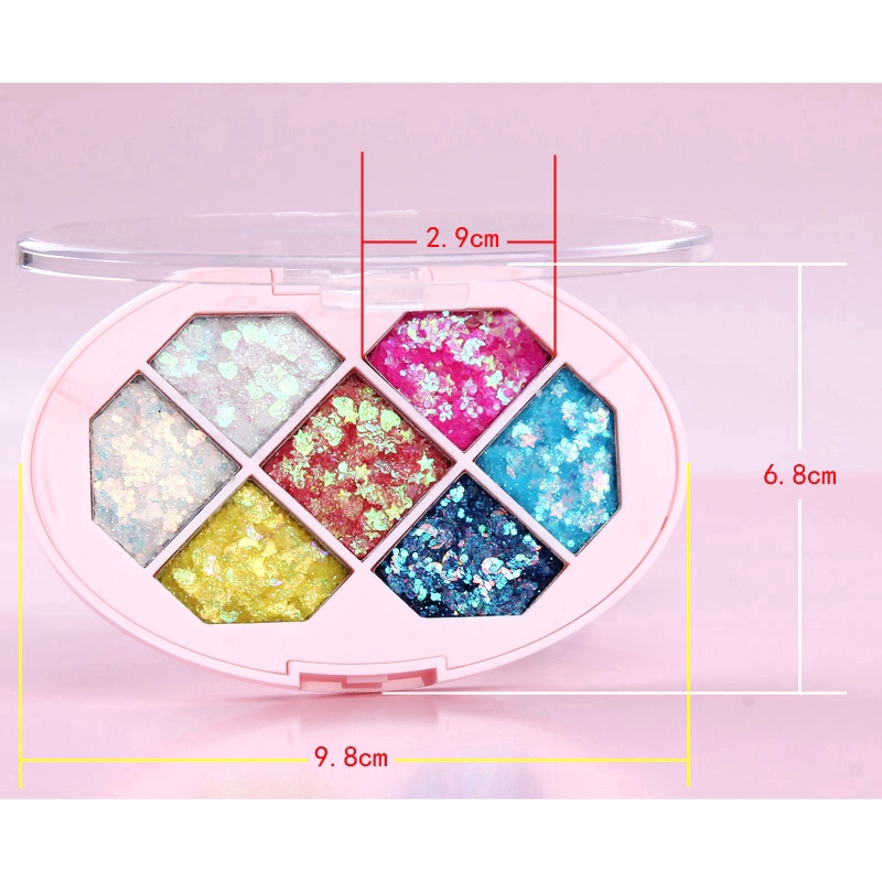 7Colors Eyeshadow Shimmer Sequins Palette/ Face Jewels Shiny Pigment Eye Shadow/ Eye Makeup Cosmetic