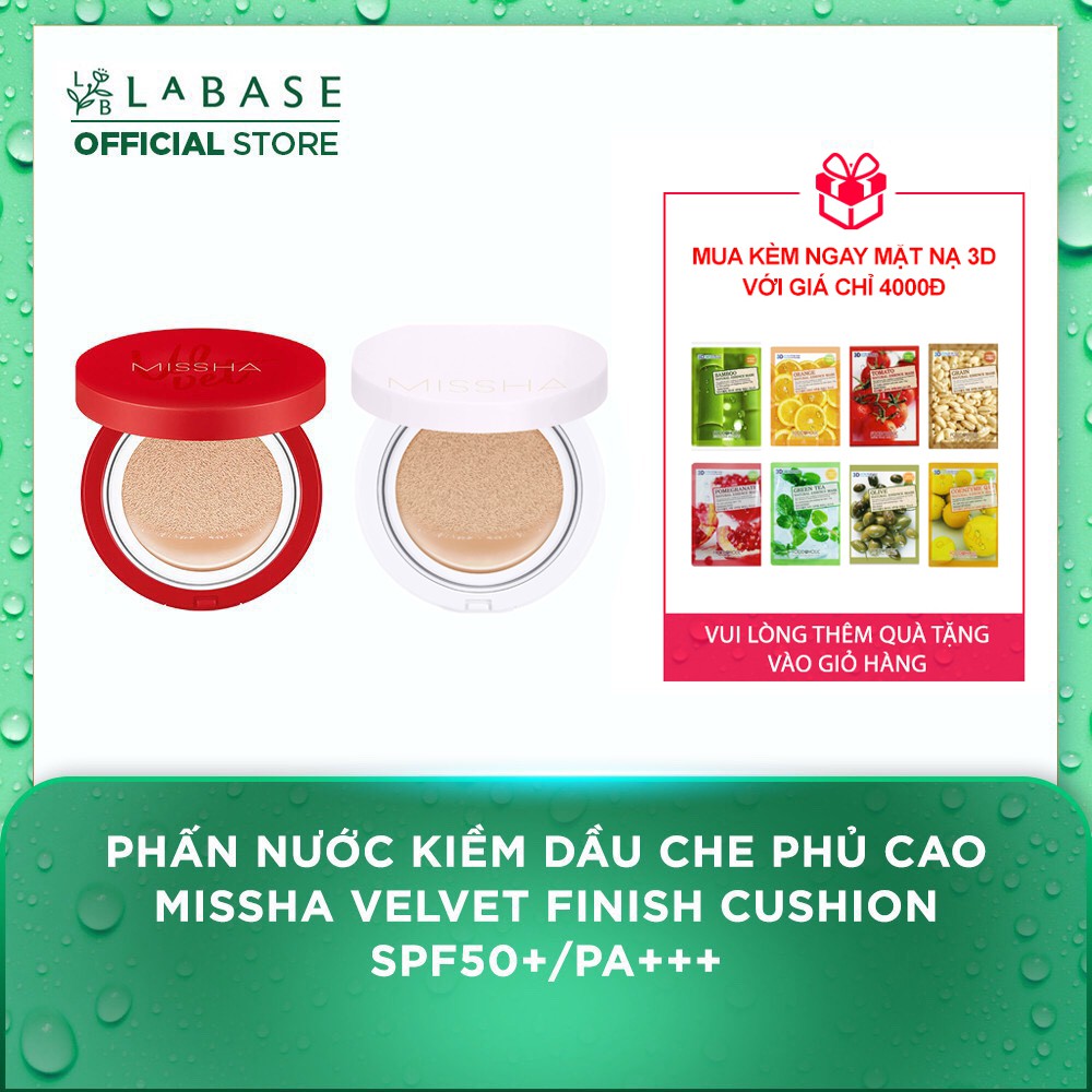 bons Phấn Nước Mỏng Mịn, Che Phủ Tốt, Lâu Trôi Missha Velvet Finish Cushion SPF50+ PA+++ 15g