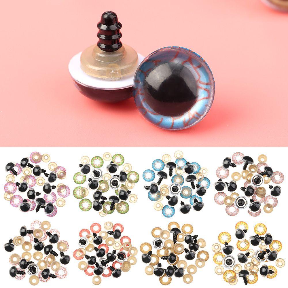 Set 10 / 5 Cặp Mắt Nhựa 12 / 14 / 16mm Kèm Vòng Đệm Cho Búp Bê