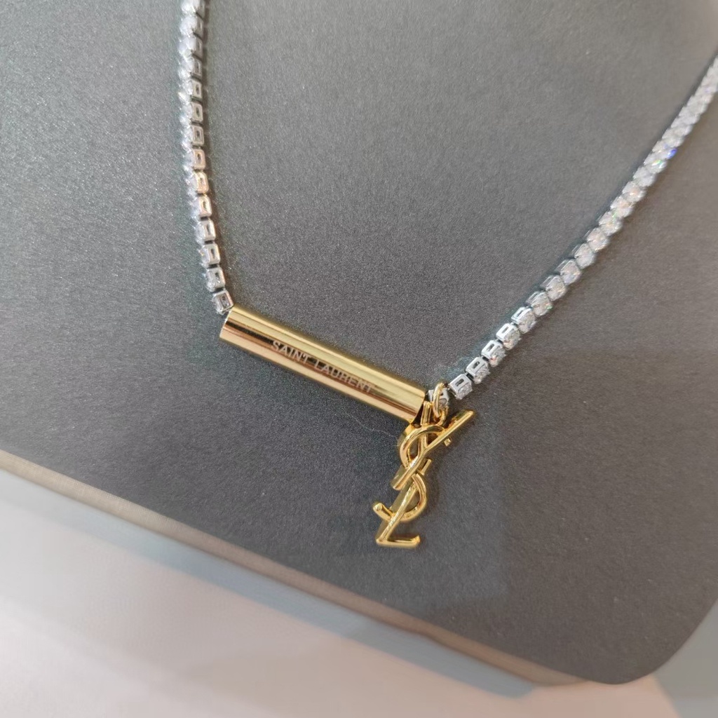 Vòng cổ mặt chữ YSL phong cách Hàn Quốc đơn giản dành cho nữ