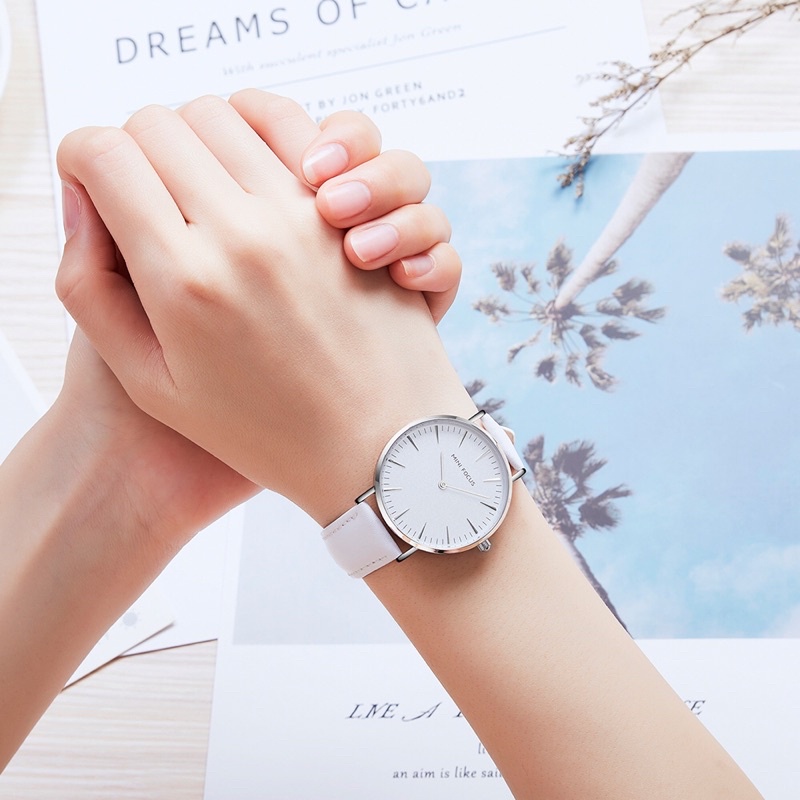 Đồng Hồ Nữ Đeo Tay Chính Hãng MINI FOCUS MF0318L.01 Dây Da Thật Màu Trắng Viền Thép Không Gỉ Đẹp Cao Cấp - Có Quà Tặng | BigBuy360 - bigbuy360.vn