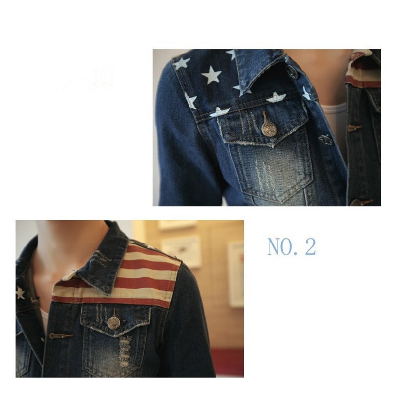 Jacket Men Cotton Jean Military Jacket New Coat Kẻ ngoài của Denim Jacket