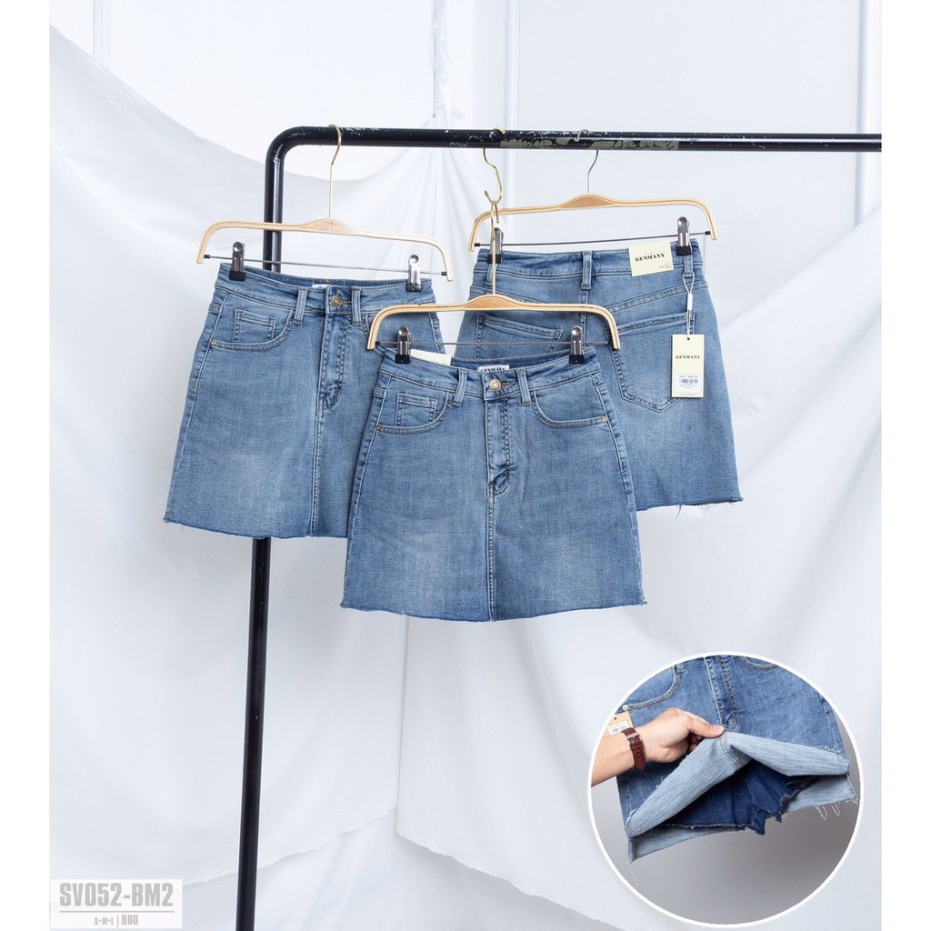 Chân Váy Jeans Co Giãn - Ngắn Có Quần CV052