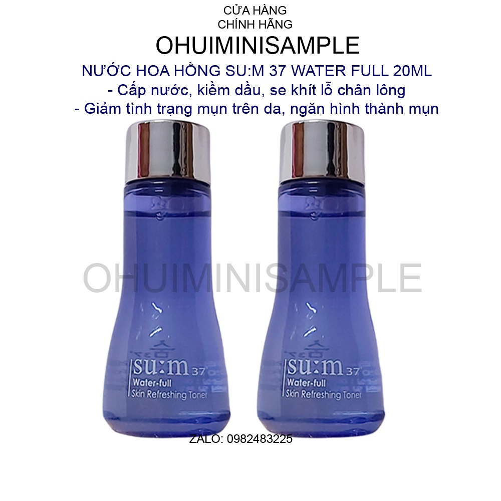 [20ml] Nước hoa hồng cho da mụn se khít chân lông cho da dầu nhờn - Su:m37 Water-full Skin Refresher