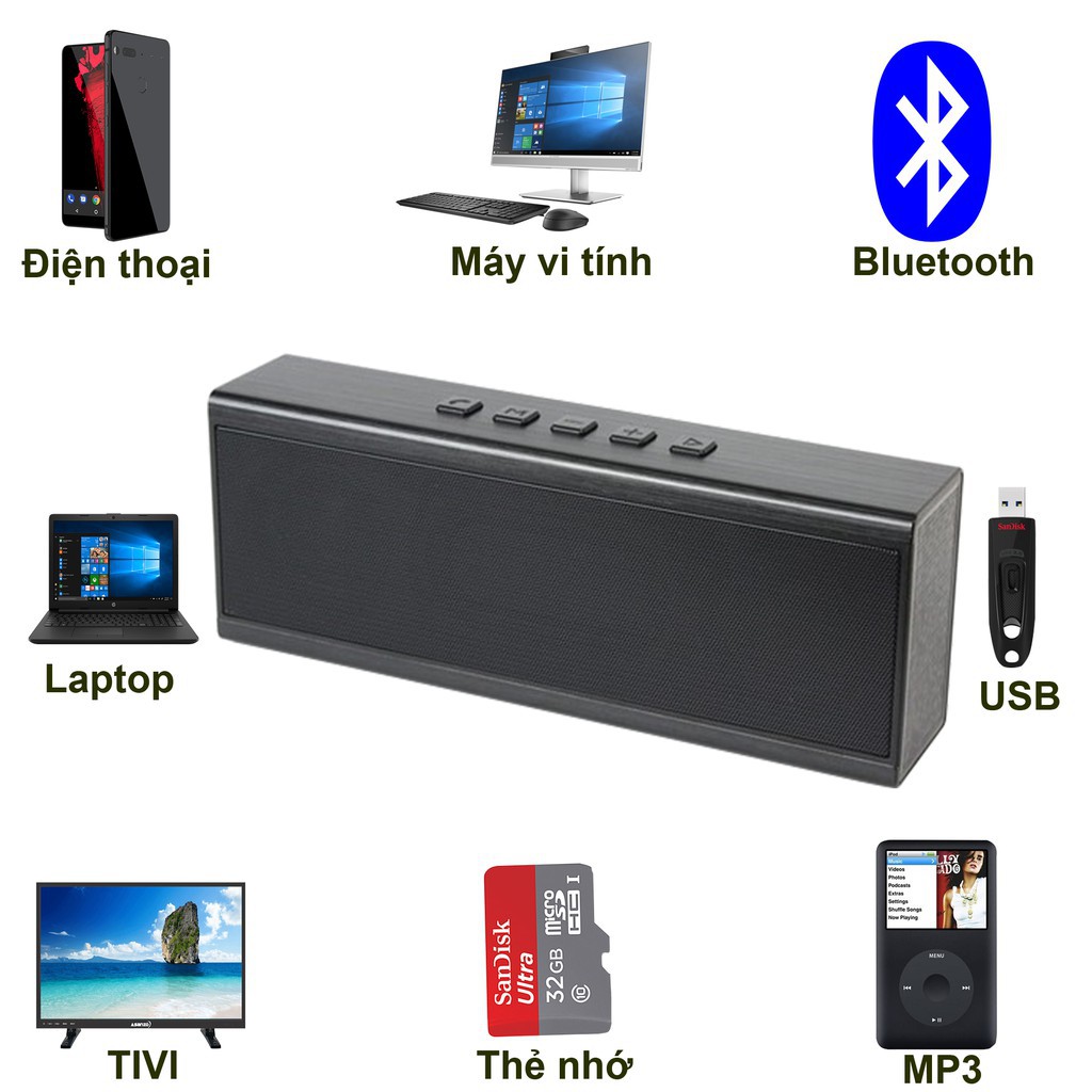 (Loa Mới 2019 Siêu Chất ) Loa Bluetooth X6 âm thanh HD có cổng AUX loa nghe nhạc ADP99, Loa bluetooth, Loa âm thanh HD