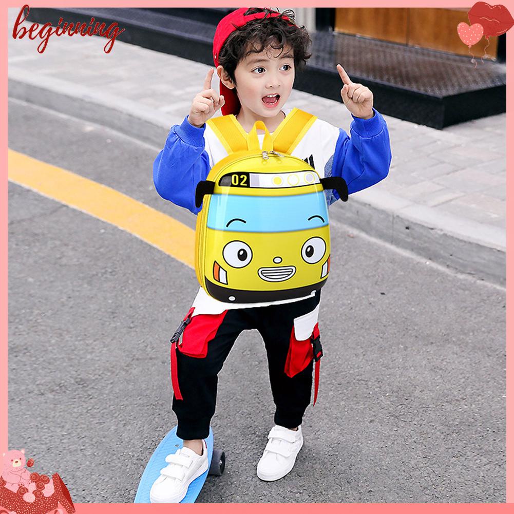 ✿Bắt Đầu✿Ba Lô Đi Học Hình Xe Buýt Hoạt Hình 3D Tinh Tế Cho Bé✿