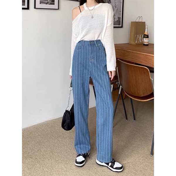 QUẦN JEANS SỌC HACK CHÂN