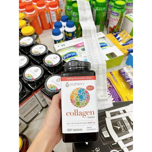 Collagen Youtheory 390 viên Biotin + C Mỹ