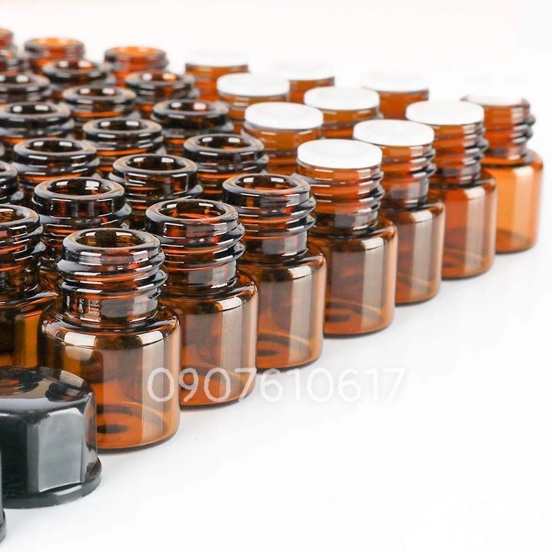 sỉ 100 chai thuỷ tinh nắp nhựa 1ml,2ml,3ml,5ml