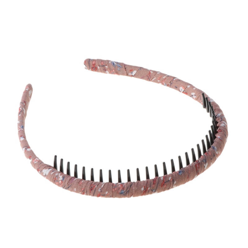 Băng Đô Cài Tóc Bản Rộng Họa Tiết Hoa Màu Trơn Đơn Giản Kèm Lược Cài Tóc