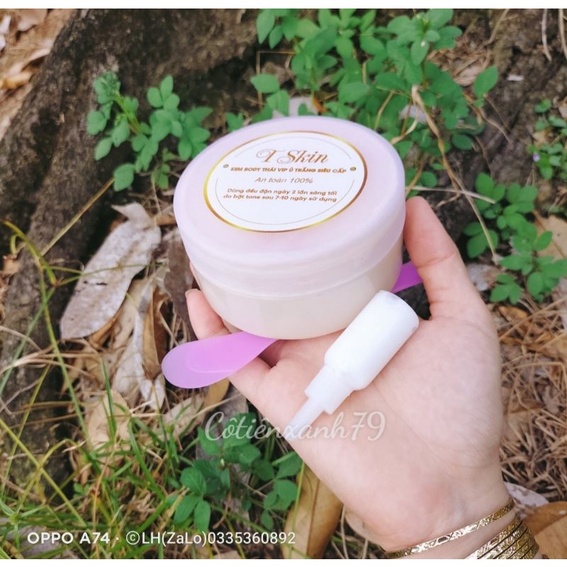 Body tẩy thái chất kem siêu thấm nhanh, make up, thơm tặng tinh chất cấy trắng, muỗng