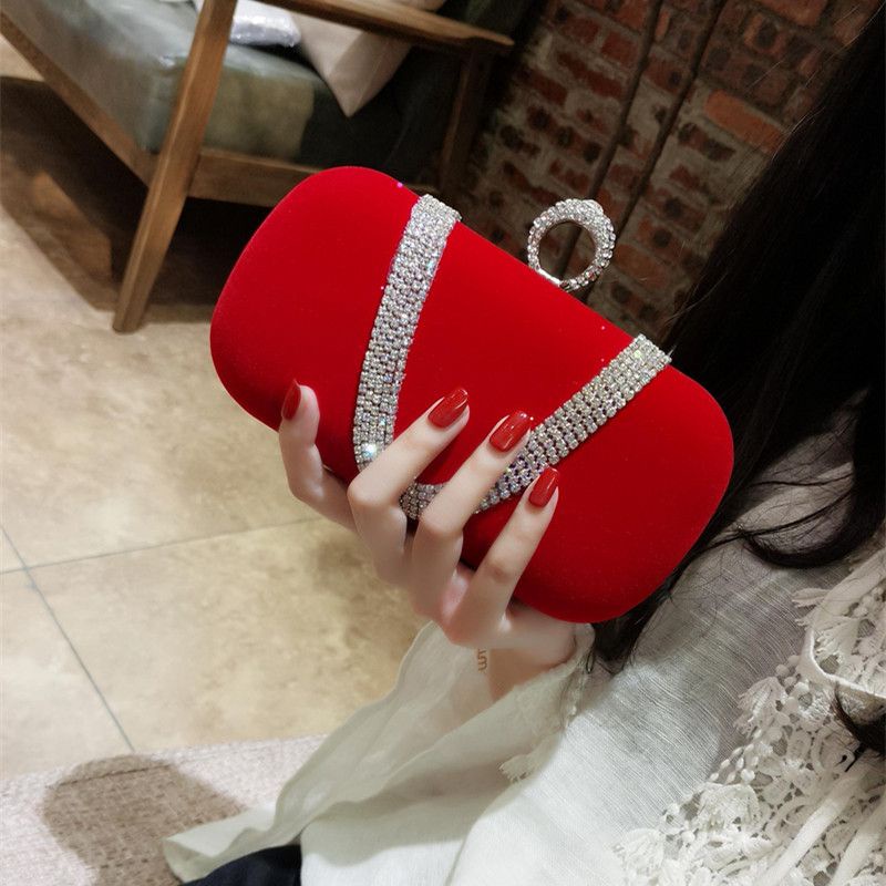 CLUTCH CẦM TAY DỰ TIỆC ĐÍNH ĐÁ VÒNG U ĐƠN GIẢN SANG TRỌNG