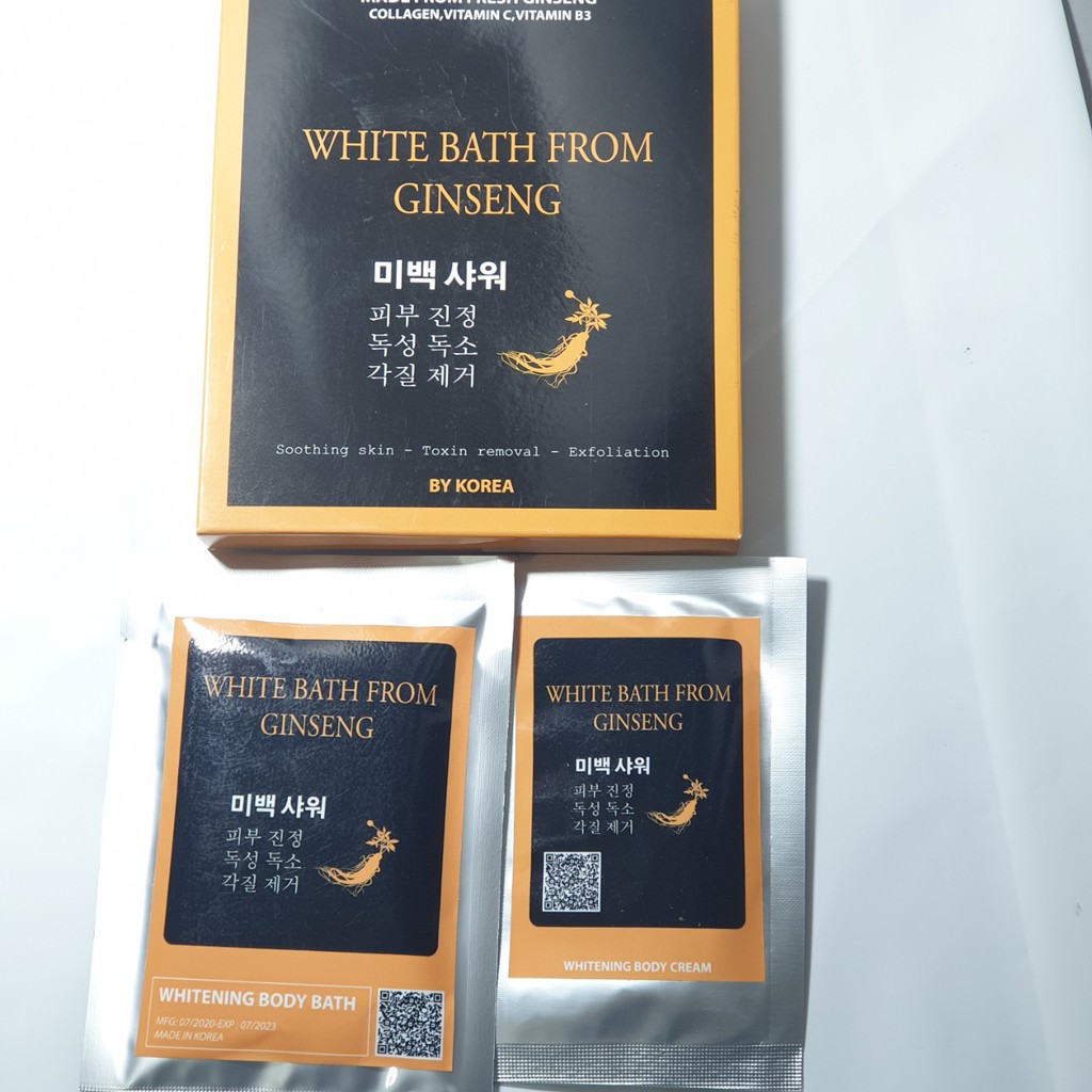 Set tắm trắng nhân sâm Hàn quốc WHITE BATH FROM GINSENG  hiệu quả sau 1 lần