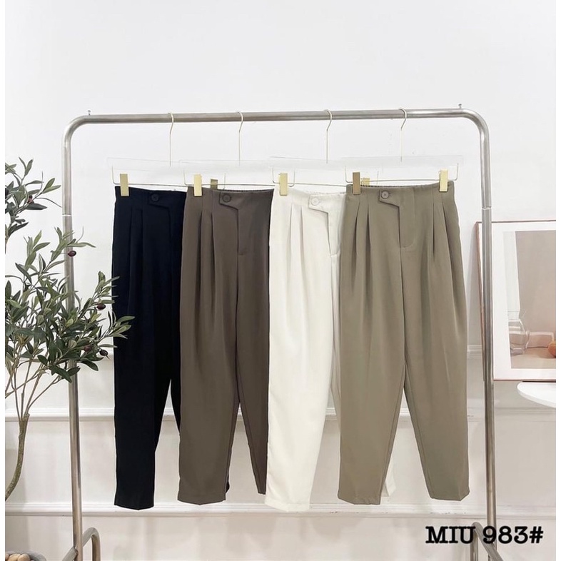 QUẦN BAGGY CẠP CÚC LỆCH CHẤT LỤA LOẠI 1 KHÔNG NHĂN MS21992