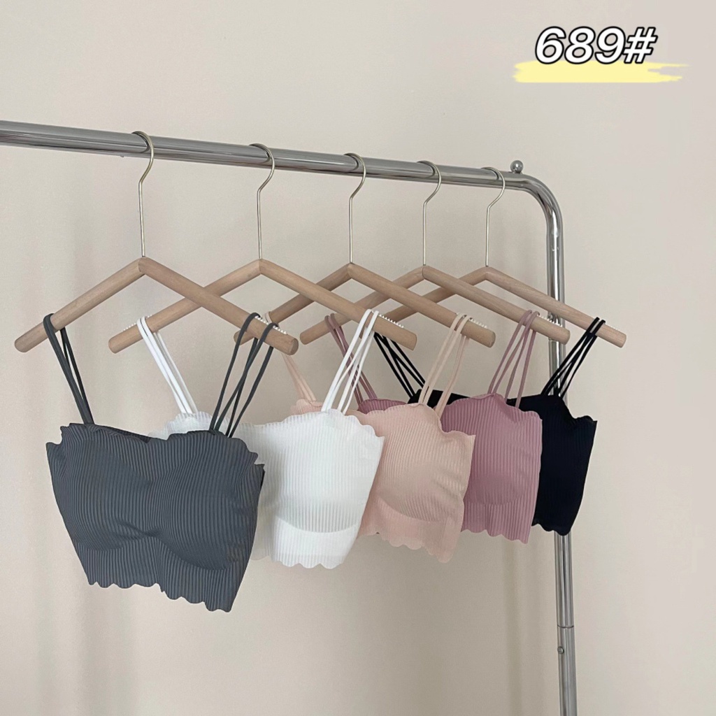 Áo Ngực Lót Lụa Lạnh Mỏng Không Gọng Thép Không Đường May Có Đệm Ngực Lưng Đẹp Mắt Thoải Mái Cho Nữ Sinh