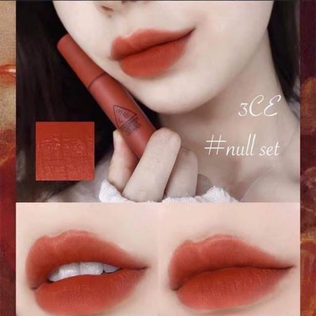 Son 3CE soft lip lacquer màu đỏ gạch (null set) | BigBuy360 - bigbuy360.vn