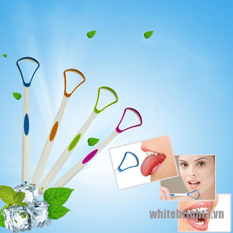 (Hàng Mới) Dụng Cụ Vệ Sinh Lưỡi Bằng Nhựa Màu Trắng