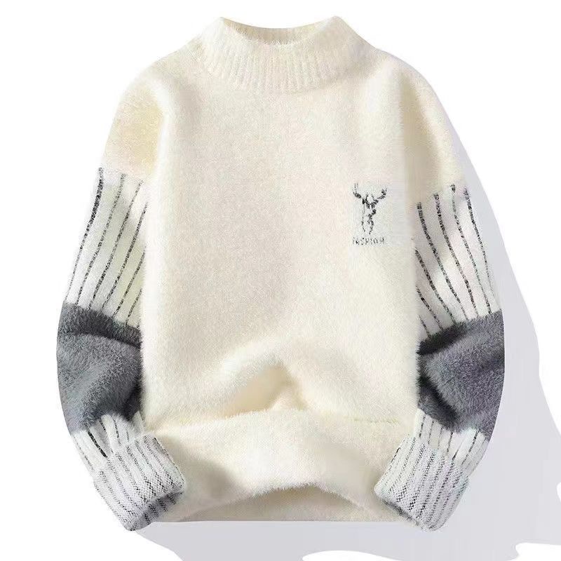 Áo Sweater Cổ Lọ Lót Lông Cừu Dày Dặn Giữ Ấm Mùa Đông Thời Trang Cho Nam