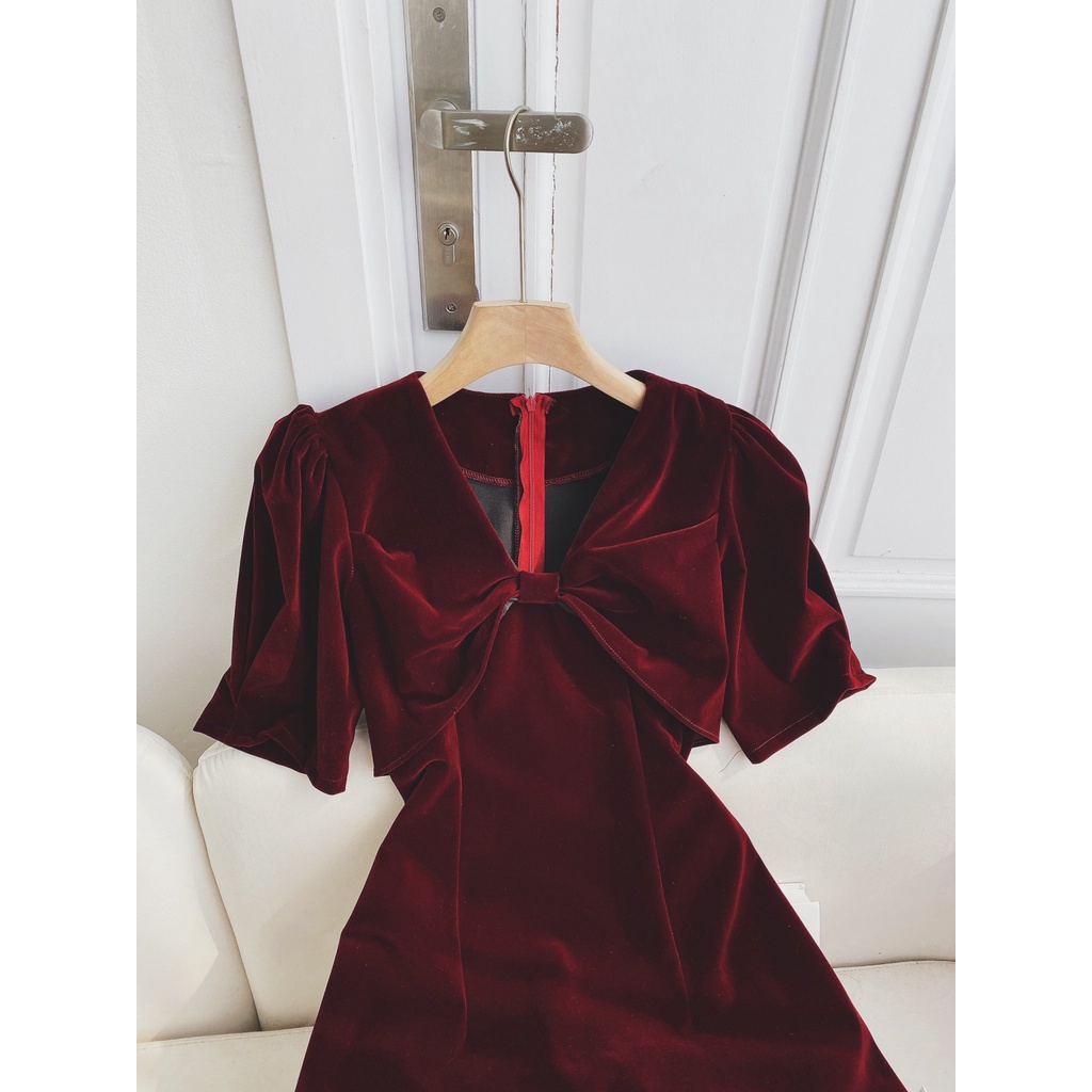 ĐẦM NHUNG NƠ ĐỎ NGỰC NOEL TẾT | BigBuy360 - bigbuy360.vn