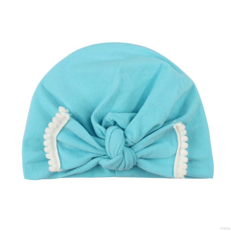 Mũ turban thắt nơ mềm mại xinh xắn cho trẻ sơ sinh