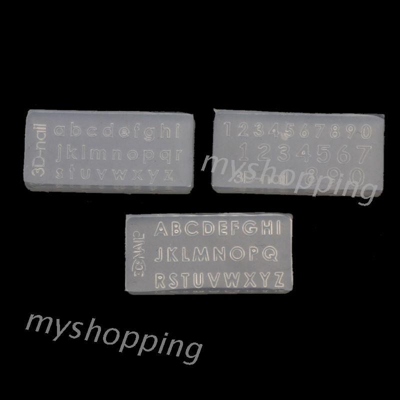 Set 3 Khuôn Silicon Hình Chữ Cái Và Số Dùng Để Làm Đồ Trang Sức Thủ Công
