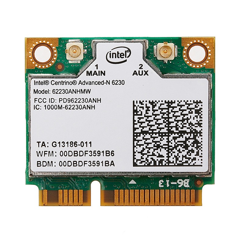 Thẻ điều hợp không dây mini PCIE Intel 6230 62230 Wifi 300Mbps