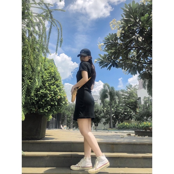 Váy Body Cổ Polo Tay Ngắn Màu Trơn Cực Hot, Dễ Mặc | BigBuy360 - bigbuy360.vn