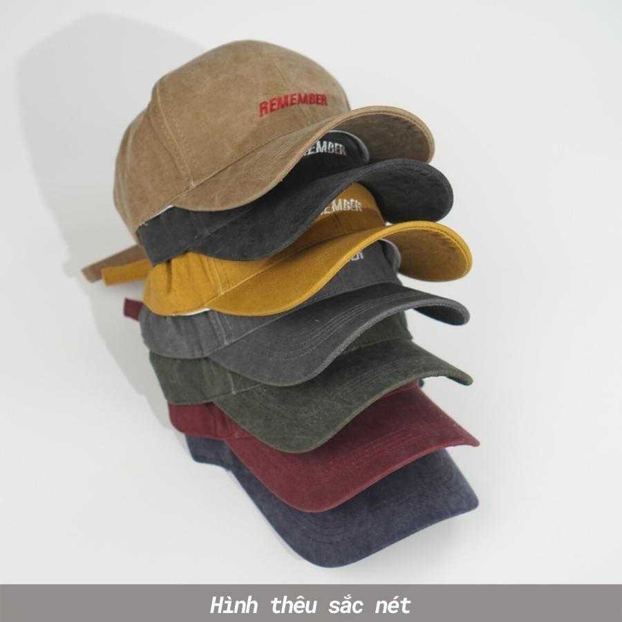 Mũ lưỡi trai Unisex  Nón kết Ulzzang thêu chữ REMEMBER chất kaki jean cao cấp Molly Fashion – NK11