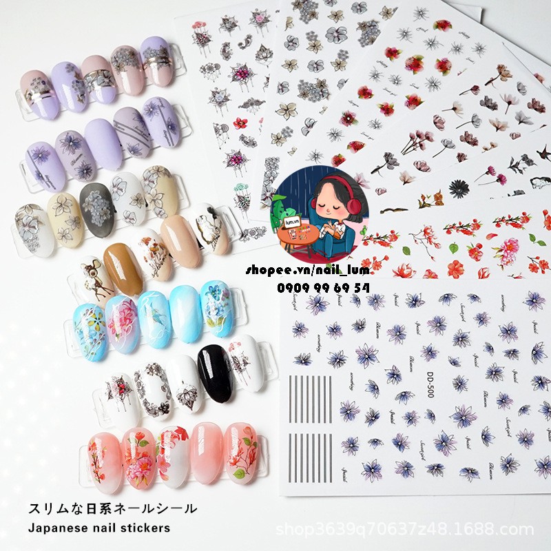 Nail Sticker Dán Móng Tay - Bộ Sưu Tập Cánh Hoa BST