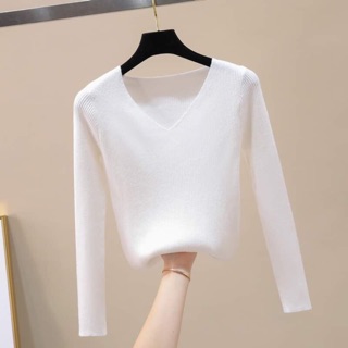 Áo len tăm cổ tim và cổ 3p