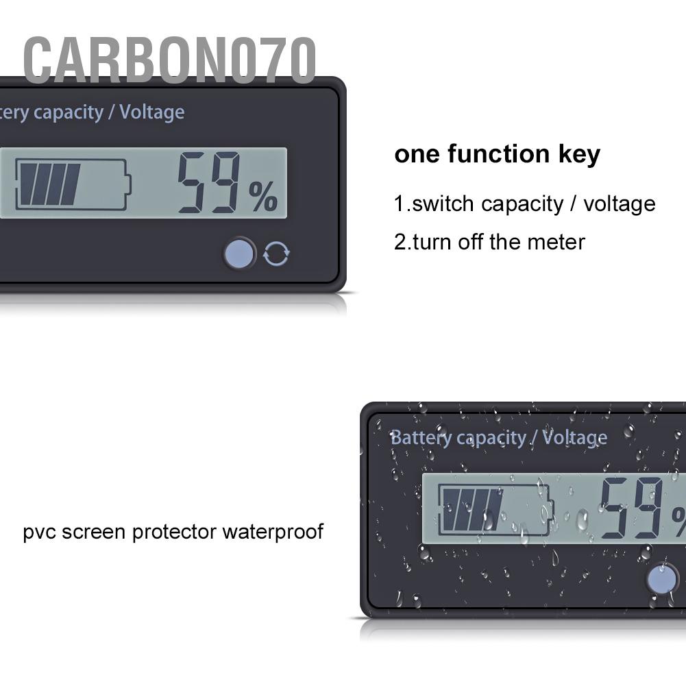[Hàng Sẵn] Đồng Hồ Báo Phần Trăm Pin - Đồng Hồ Đo Dung Lượng Pin 12V Có Màn Hình LCD【Carbon070】