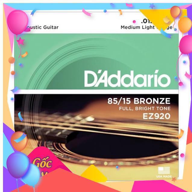 [Sale Giá Gốc] Dây Đàn Guitar Acoustic D'addario EZ920 chính hãng vợt sale giá rẻ - cỡ 12 [Hàng Loại 1]