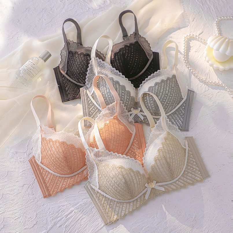 Áo Ngực Cotton Không Gọng Phối Ren Thoải Mái Thời Trang Cho Nữ 32ab-40c