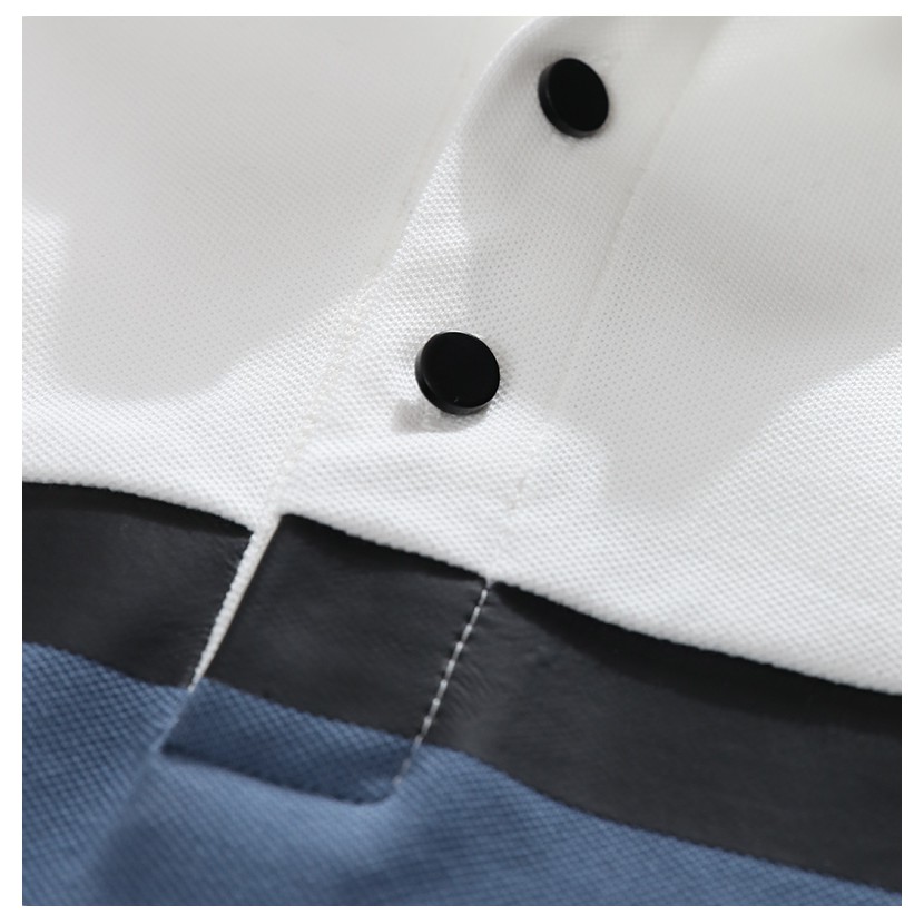 Áo thun có cổ nam vải cotton phối kẻ cá tính trẻ trung năng động vải sịn không phai màu | BigBuy360 - bigbuy360.vn