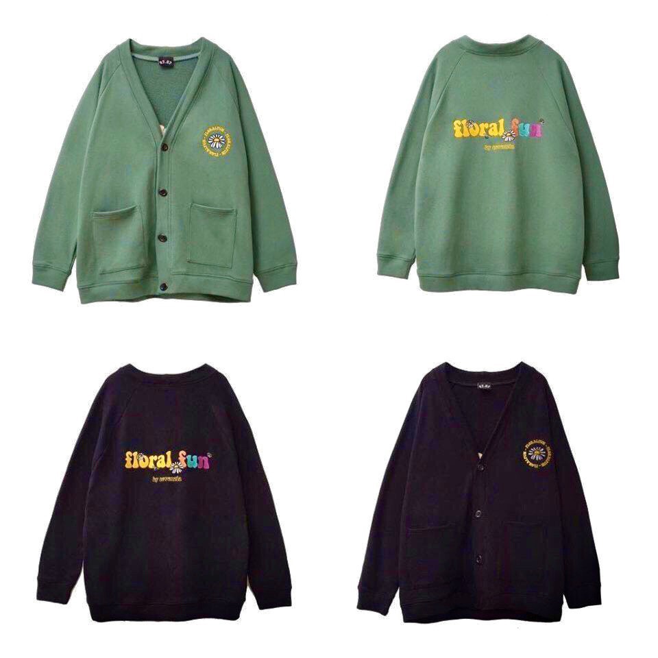 Ảnh Thật Áo Khoác Nữ Cardigan Hình Bông Cúc Floral Fun Thun Nỉ Ngoại Free Size 70kg AK76 TD Fashion | BigBuy360 - bigbuy360.vn