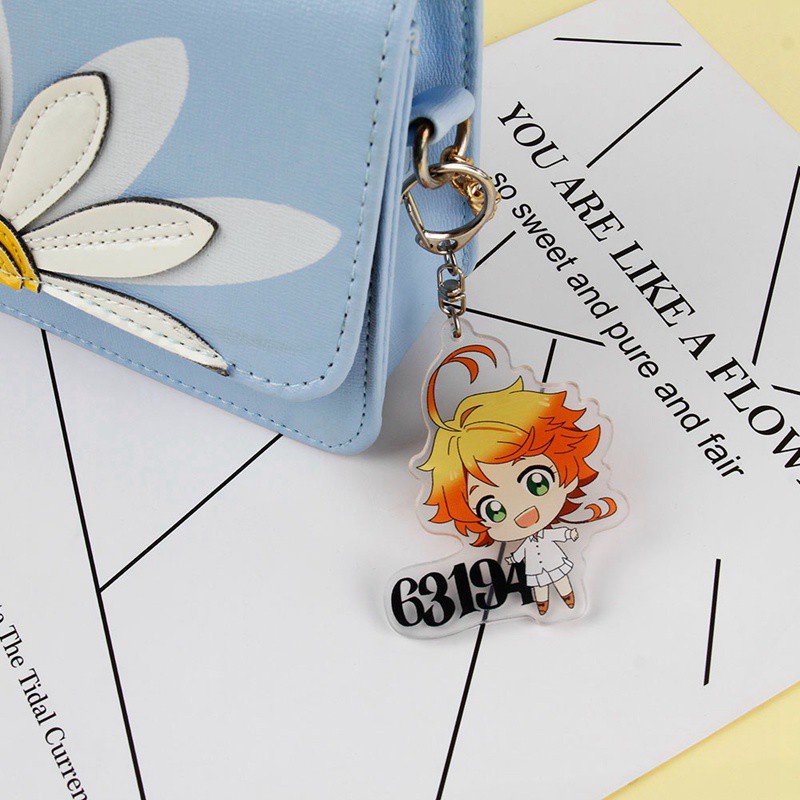 YGT Móc khóa acrylic trong suốt hình Anime The Promised Neverland