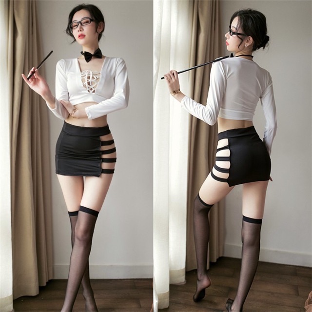 Set Cô Giáo Thảo Nữ Thư Ký Xinh Đẹp. SHIP HỎA TỐC TPHCM. Đồ Ngủ Cosplay Sexy. ThaoBonita T078