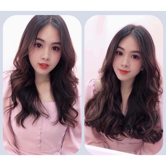 Tóc kẹp xoăn dợn kiểu hàn quốc, sơi tơ cao cấp, HQ230-45CM