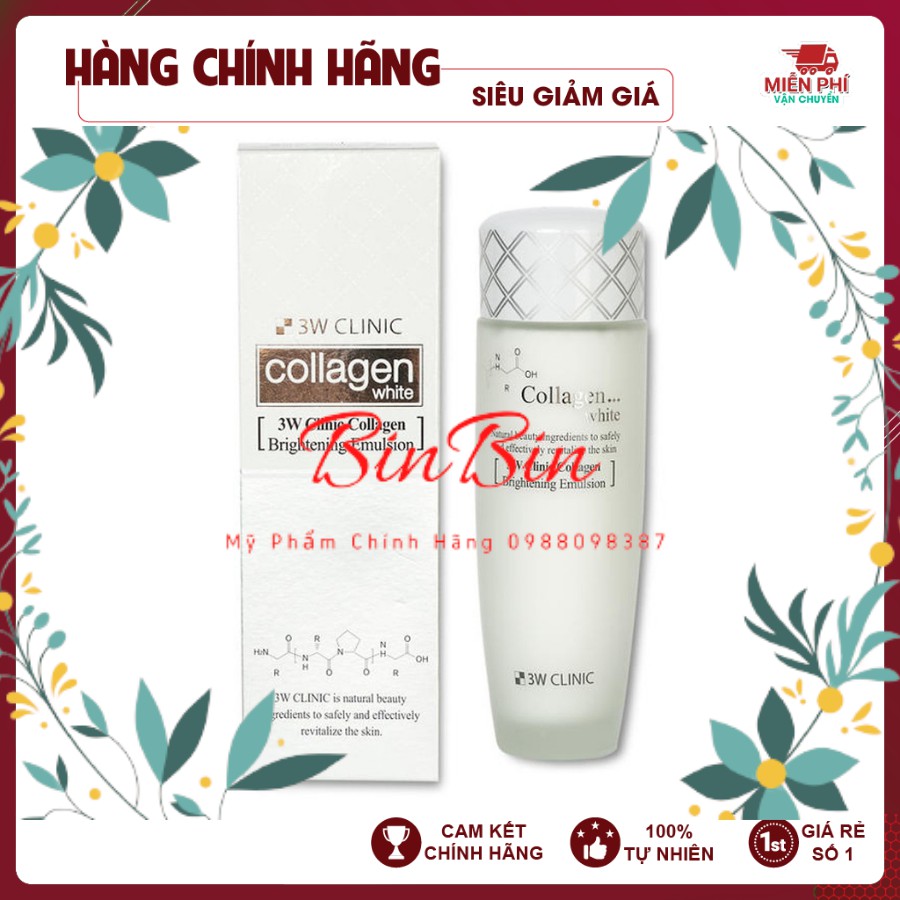 [Hàng Nhập Khẩu] Sữa dưỡng trắng da - Sữa dưỡng ẩm chống lão hóa chiết xuất collagen 3W Clinic Hàn Quốc 150ml