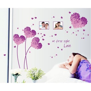 Decal dán tường Trái tim màu tím
