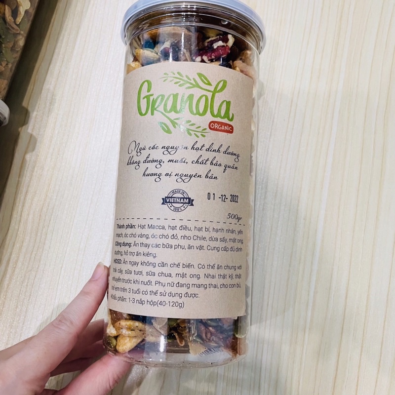 Granola ăn kiêng siêu hạt Minh An Farm, Ngũ cốc dinh dưỡng hỗ trợ giảm cân,Hạt dinh dưỡng mix 9 loại hạt ít yến mạch