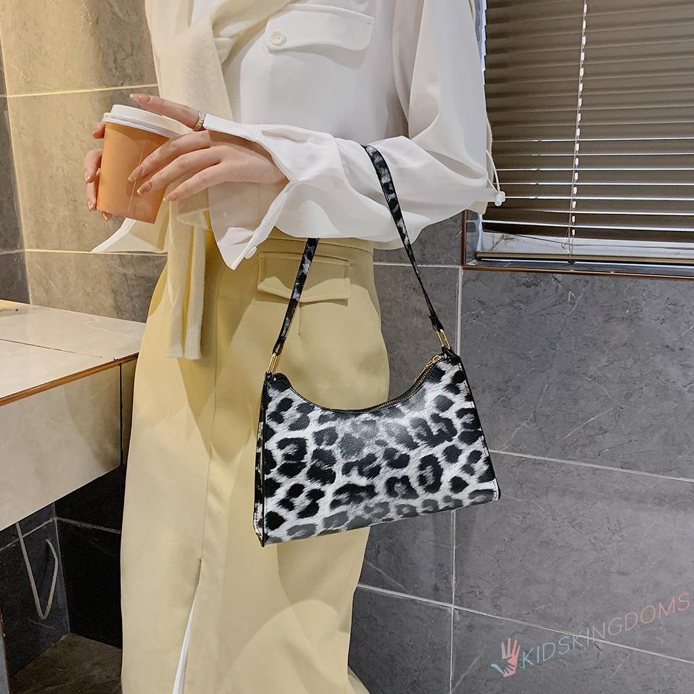 【Big Sale】Vintage Women Animal Pattern Handbag Hobos PU Leather Shoulder Underarm Bag
